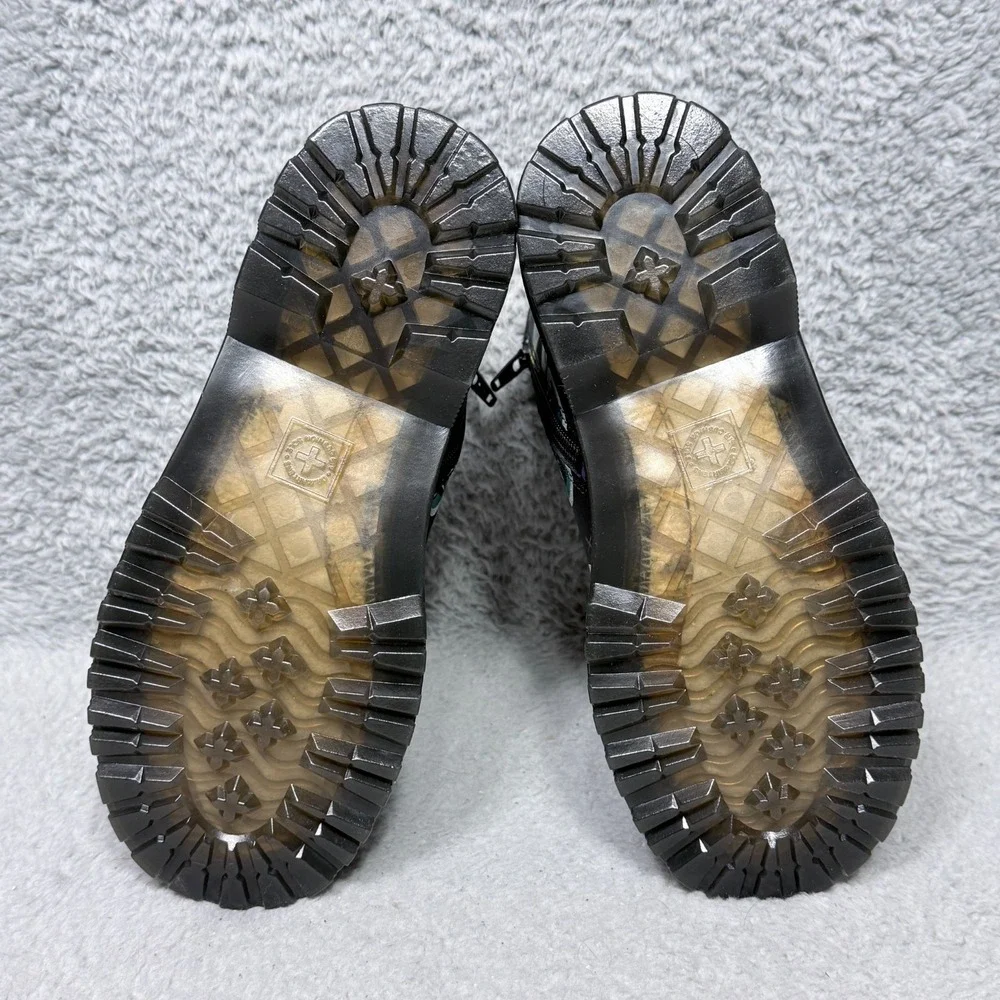 Dr.‎ Martens 1460 Sticker Print Kids Size 4 Combat Boots Black Leather